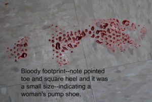 WPA Shoe print in blood